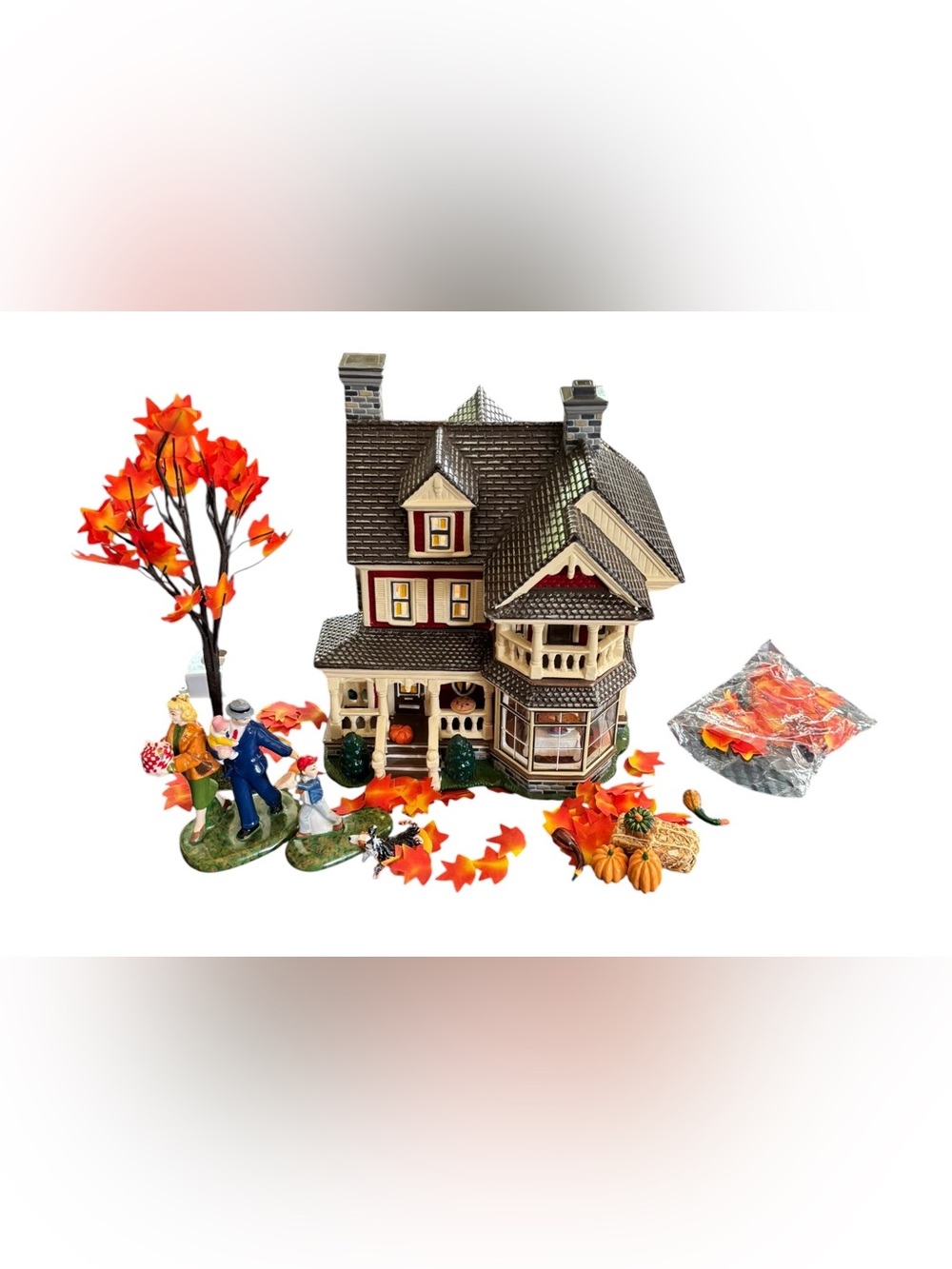 Dept 56 Thanksgiving At Grandmothers House Battery Operated Decorated House 2004